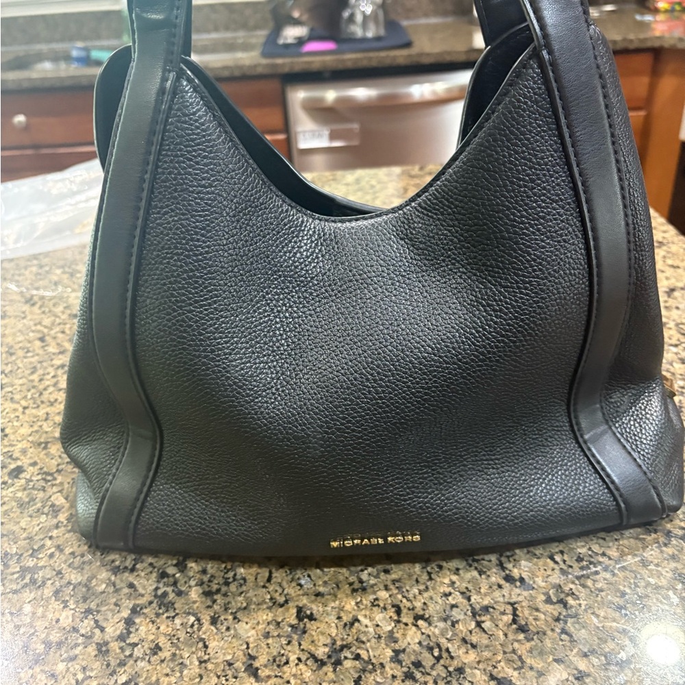 Michael Kors Black Pebbled Leather Shoulder Bag